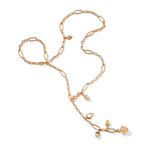 MIKADO Delicate Collier Camel mit Diamant Pavé 