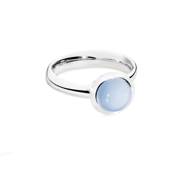 BOUTON large Ring Chalcedony blue